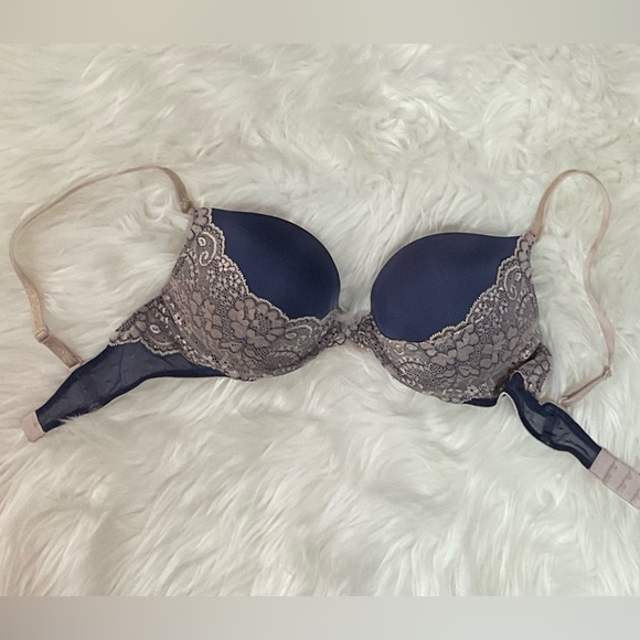 VS PADDED BRA W/LACE--DARK BLUE/PURPLE - Picture 2 of 8